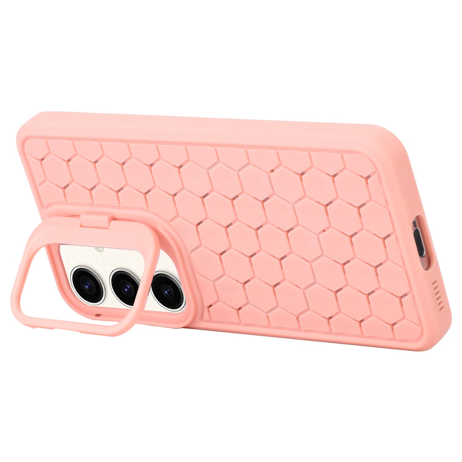 For Samsung Galaxy S24+ TPU Case Cameara Kickstand Honeycomb Texture Cooling Phone Cover