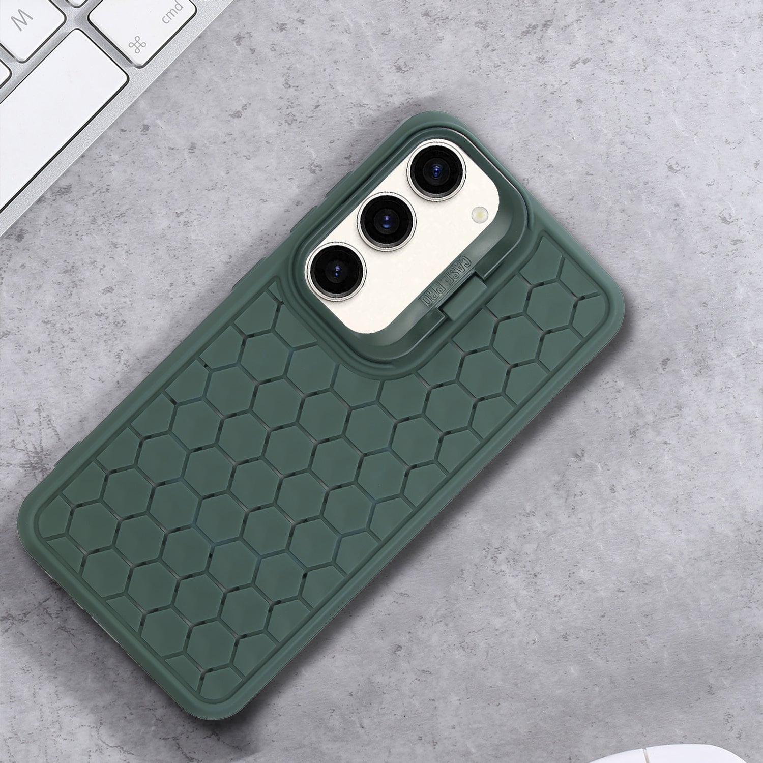 For Samsung Galaxy S23+ Magnetic Case Breathable TPU Phone Cover with Invisible Kickstand