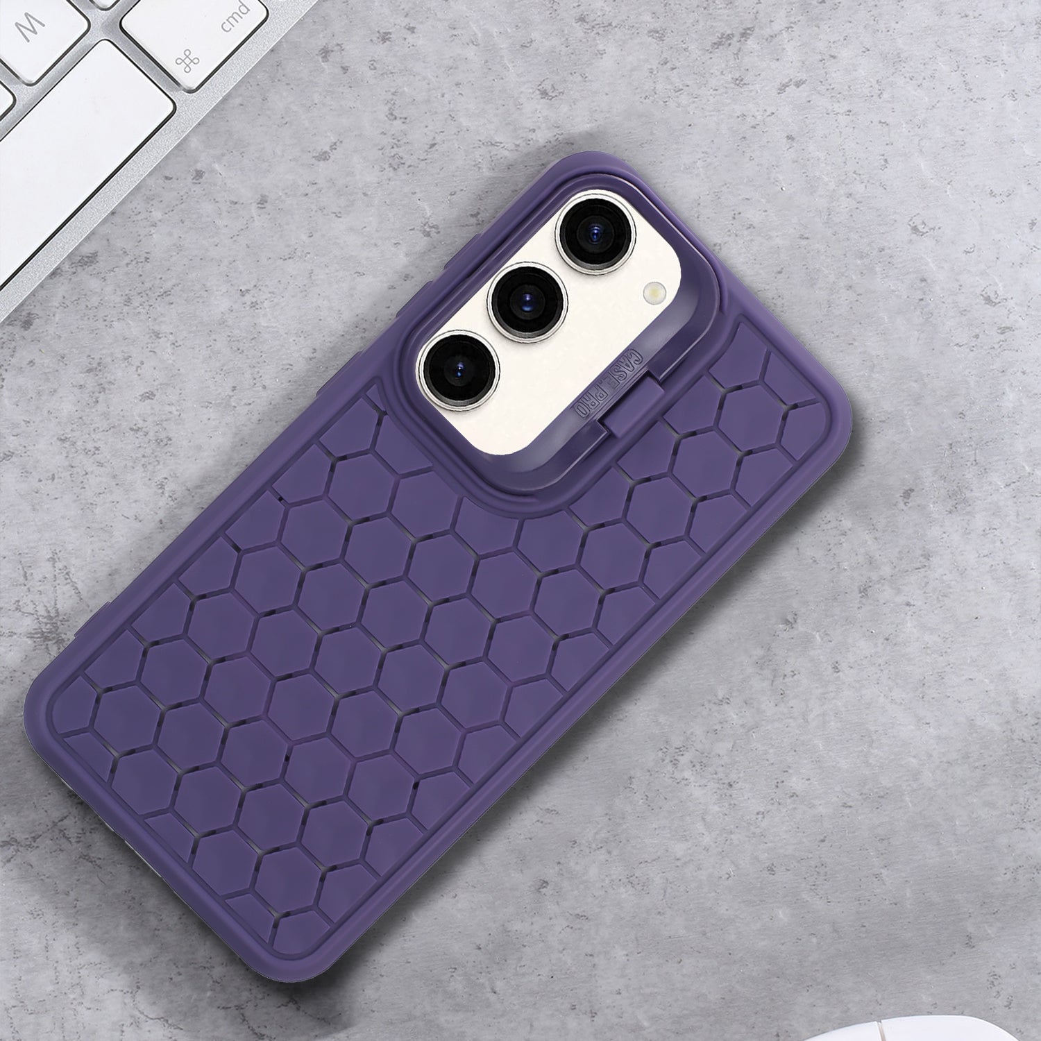 For Samsung Galaxy S23 Magnetic Case Kickstand TPU Phone Cover Honeycomb Texture Heat Dissipation