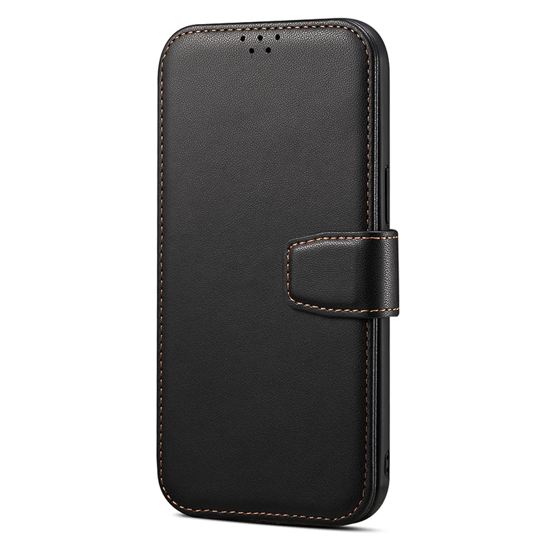 E1 For iPhone 14 Plus / 15 Plus Cover Magnetic Leather Stand Cell Phone Case Compatible with MagSafe
