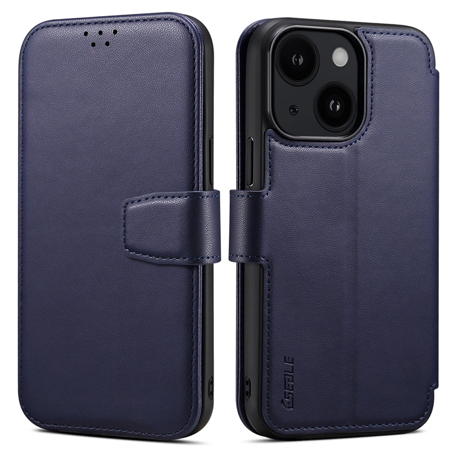 E1 For iPhone 14 Plus / 15 Plus Cover Magnetic Leather Stand Cell Phone Case Compatible with MagSafe