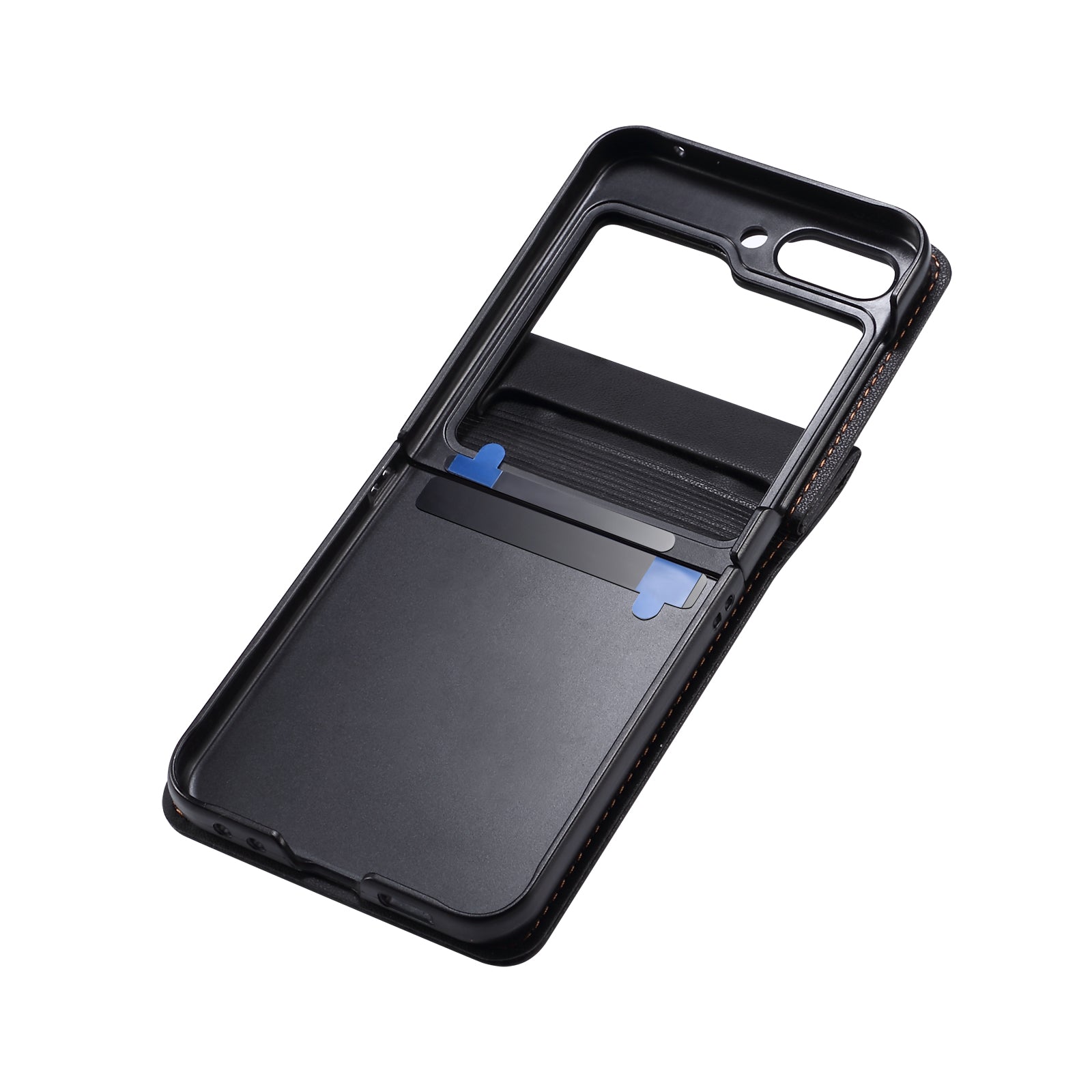 For Samsung Galaxy Z Flip4 5G Phone Case PU Leather+PC Phone Cover with Strap