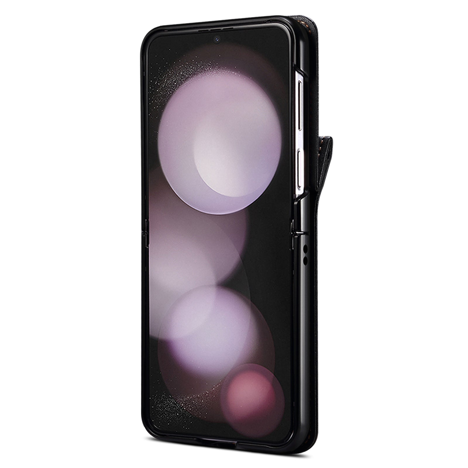 For Samsung Galaxy Z Flip5 5G Case PU Leather+PC Phone Protective Cover with Strap