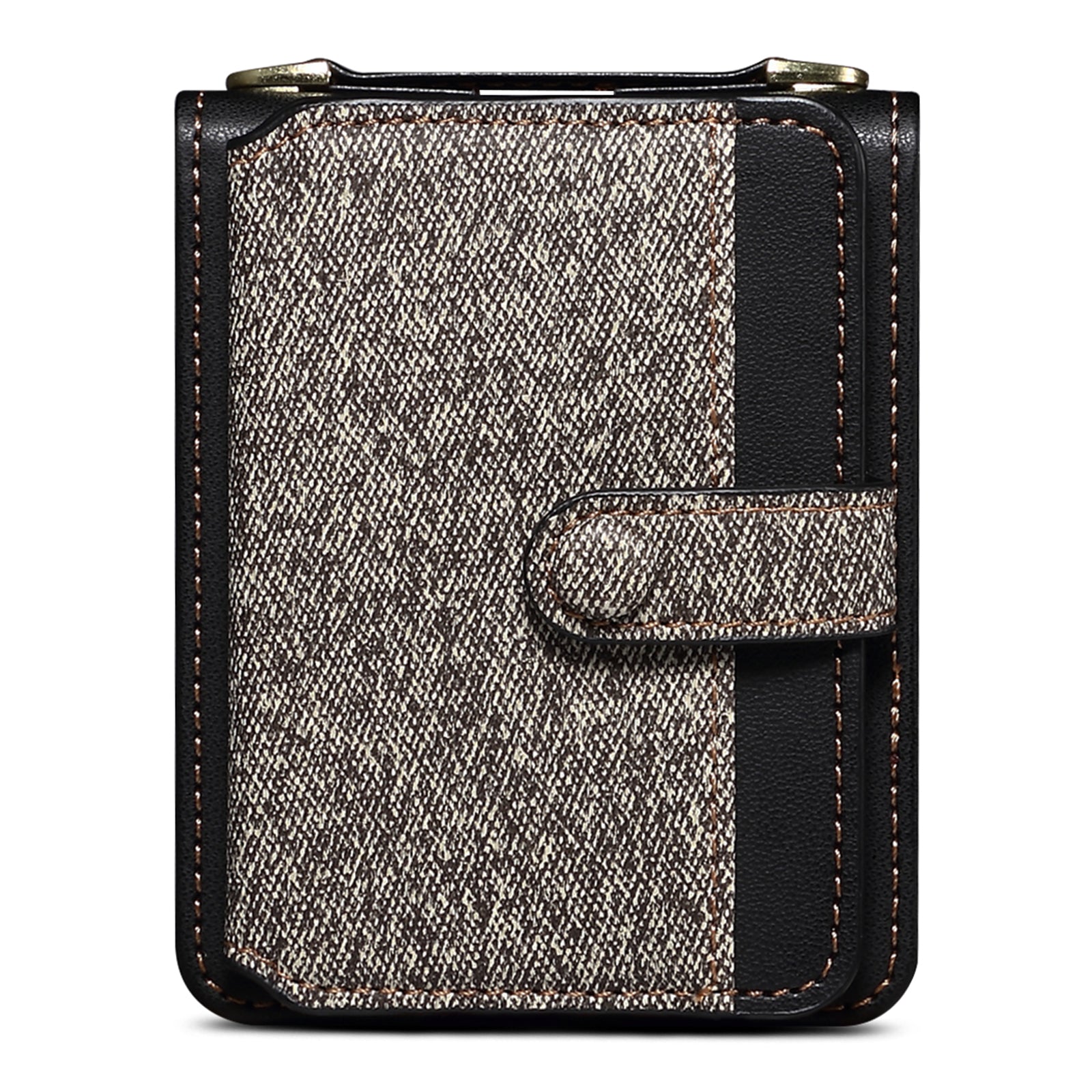 For Samsung Galaxy Z Flip5 5G Case PU Leather+PC Phone Protective Cover with Strap