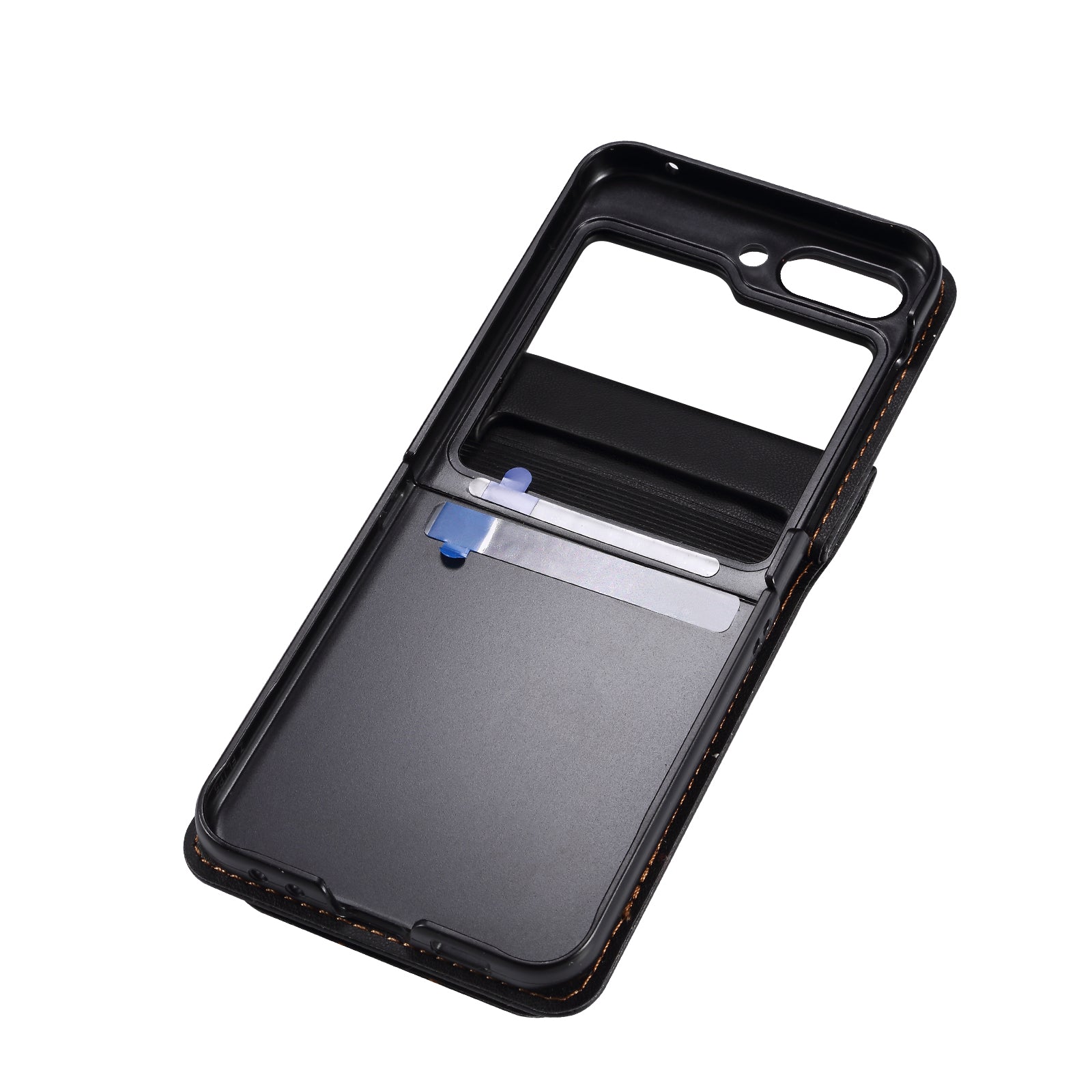 For Samsung Galaxy Z Flip4 5G Case PU Leather+PC Phone Cover Protective Phone Shell with Strap