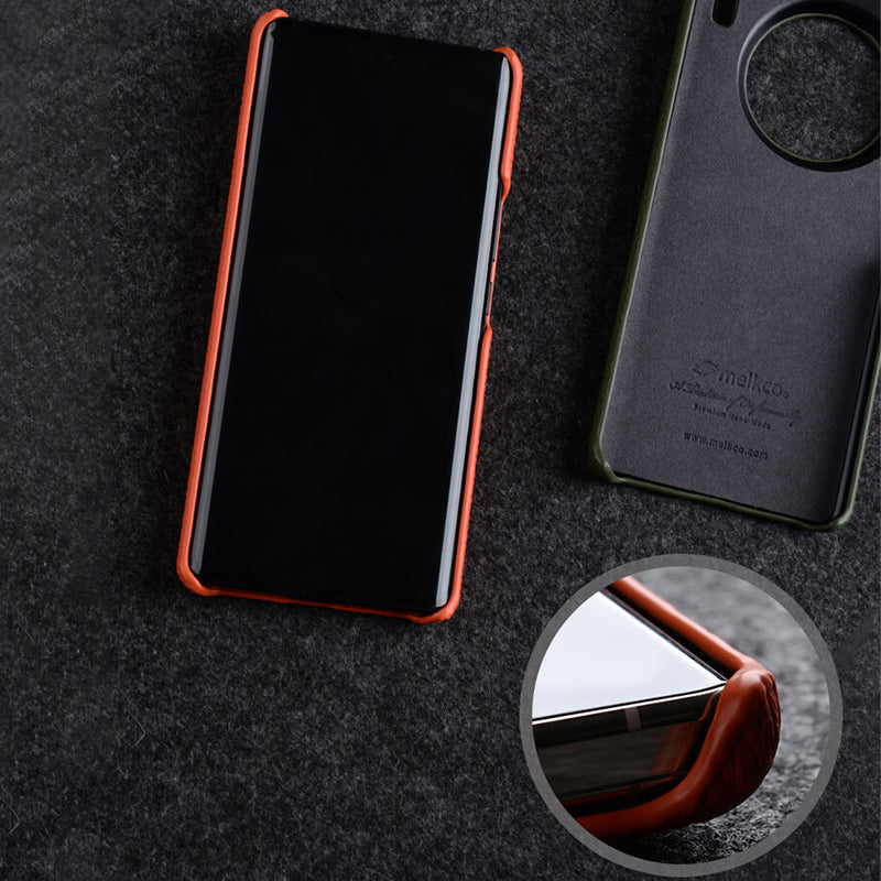 MELKCO For vivo X90 Pro 5G Incomplete Edge Shock-absorbing Phone Case Genuine Cow Leather Coated PC Cover