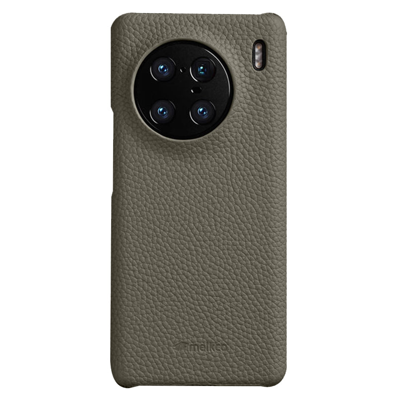 MELKCO For vivo X90 Pro 5G Incomplete Edge Shock-absorbing Phone Case Genuine Cow Leather Coated PC Cover