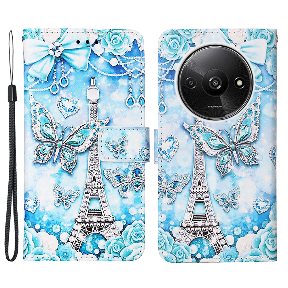 YB Pattern Printing Leather Series-4 for Xiaomi Redmi A3 / Poco C61 4G Case Wallet Pattern Printing Phone Cover