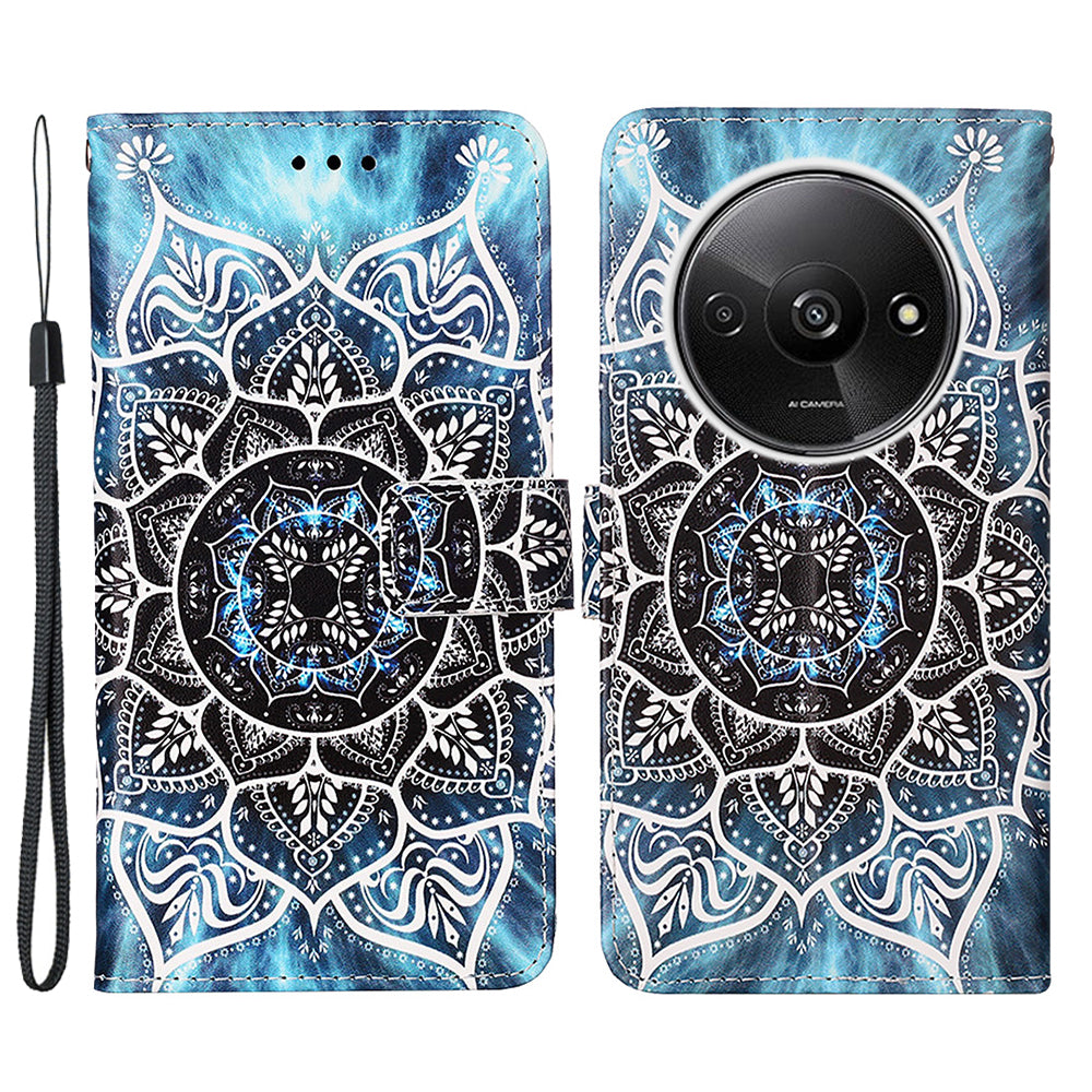 YB Pattern Printing Leather Series-4 for Xiaomi Redmi A3 / Poco C61 4G Case Wallet Pattern Printing Phone Cover