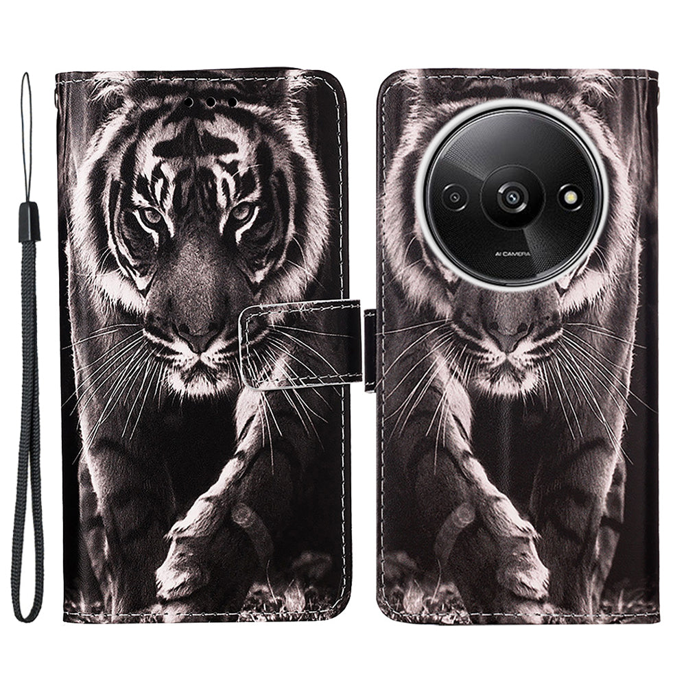 YB Pattern Printing Leather Series-4 for Xiaomi Redmi A3 / Poco C61 4G Case Wallet Pattern Printing Phone Cover