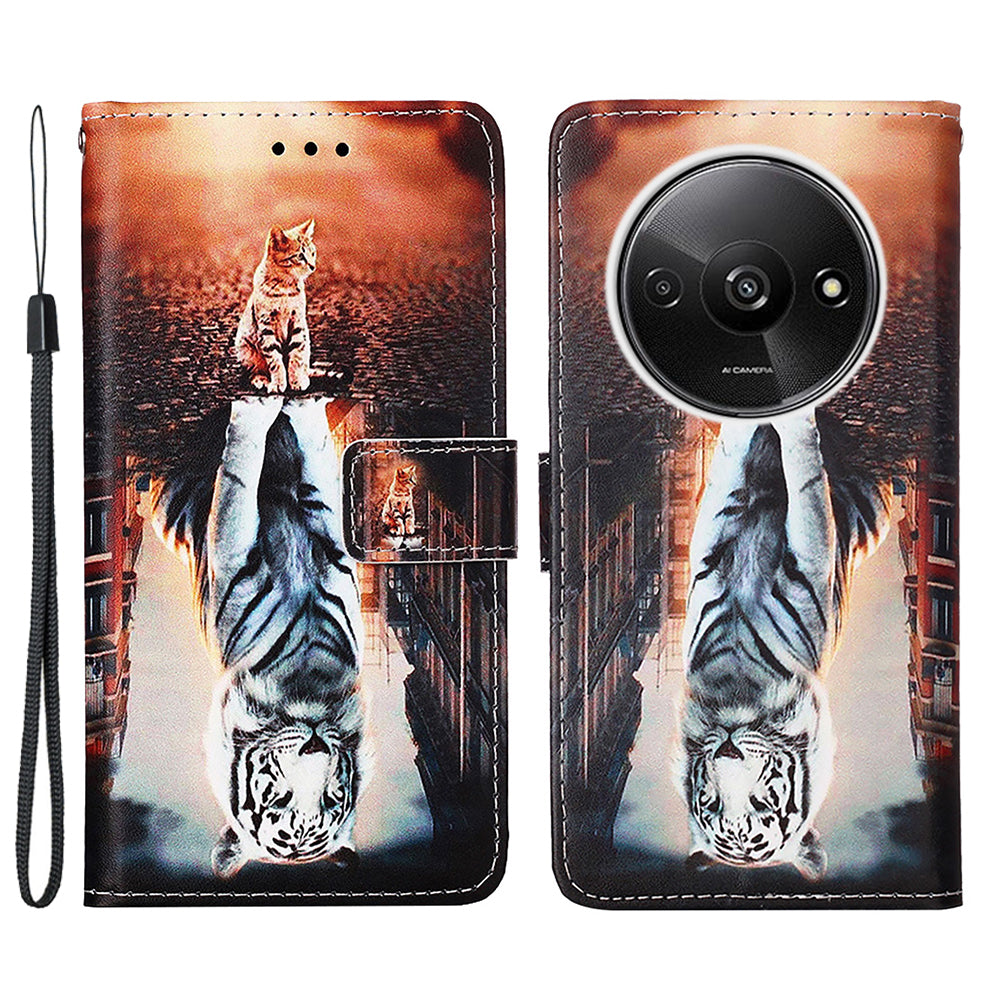 YB Pattern Printing Leather Series-4 for Xiaomi Redmi A3 / Poco C61 4G Case Wallet Pattern Printing Phone Cover