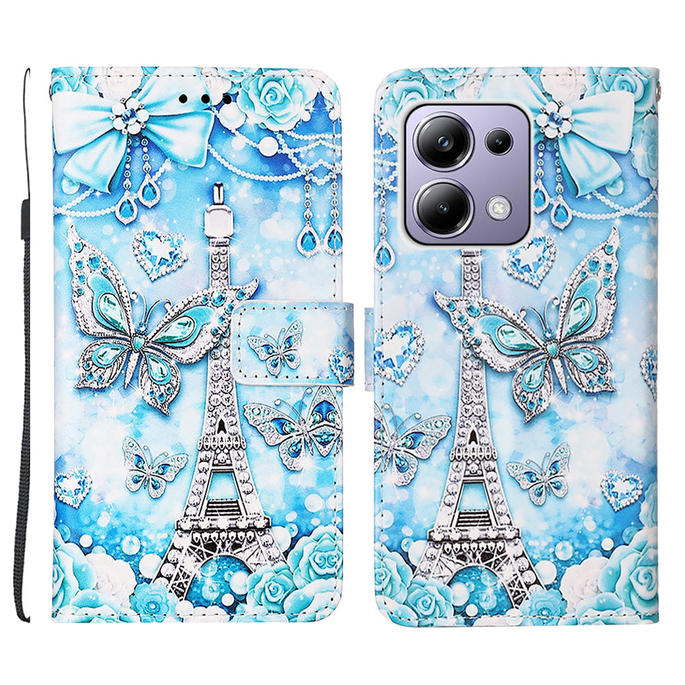 YB Pattern Printing Leather Series-4 for Xiaomi Redmi Note 13 Pro 4G / Poco M6 Pro 4G Case Leather Wallet Cover