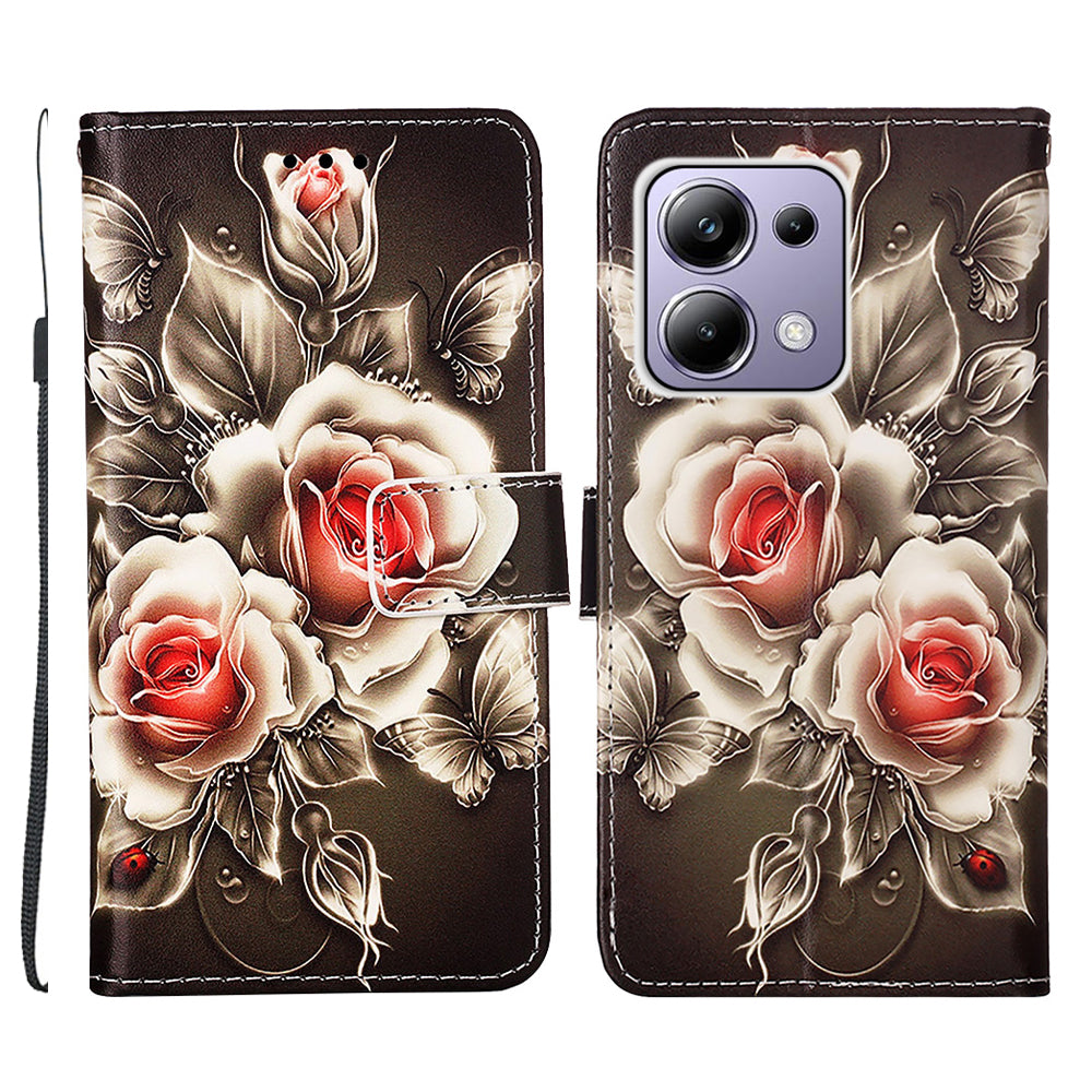 YB Pattern Printing Leather Series-4 for Xiaomi Redmi Note 13 Pro 4G / Poco M6 Pro 4G Case Leather Wallet Cover