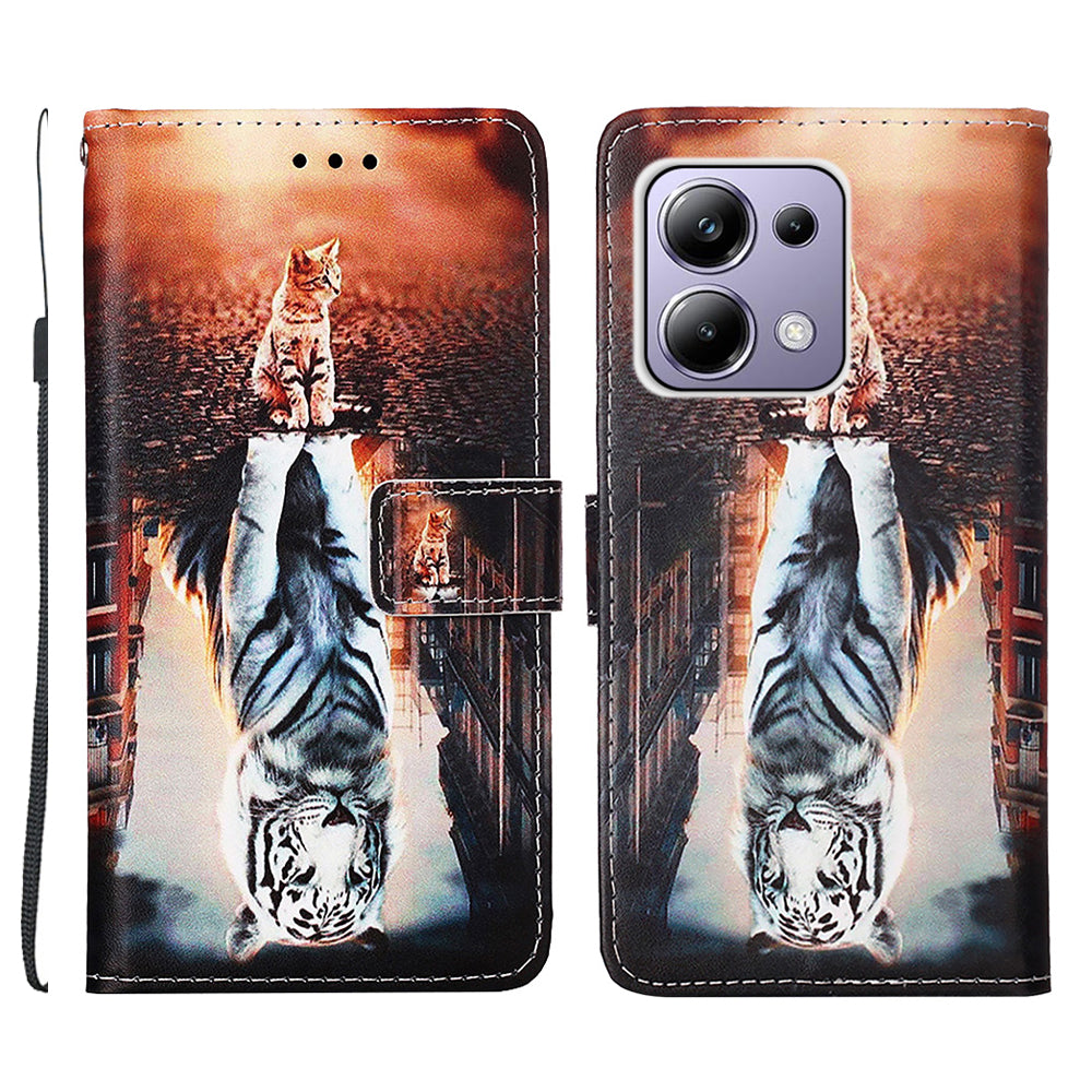 YB Pattern Printing Leather Series-4 for Xiaomi Redmi Note 13 Pro 4G / Poco M6 Pro 4G Case Leather Wallet Cover