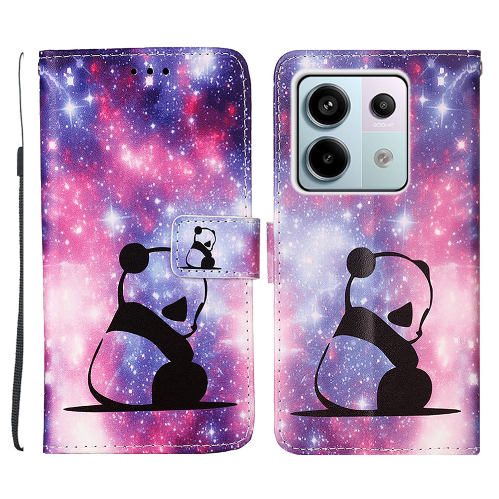 YB Pattern Printing Leather Series-4 for Xiaomi Redmi Note 13 Pro 5G / Poco X6 5G Case Foldable Stand Phone Shell