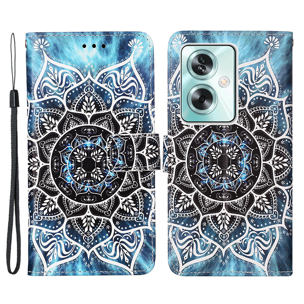 YB Pattern Printing Leather Series-4 for Oppo A79 5G / A2 5G Case Leather Wallet Flip Cover