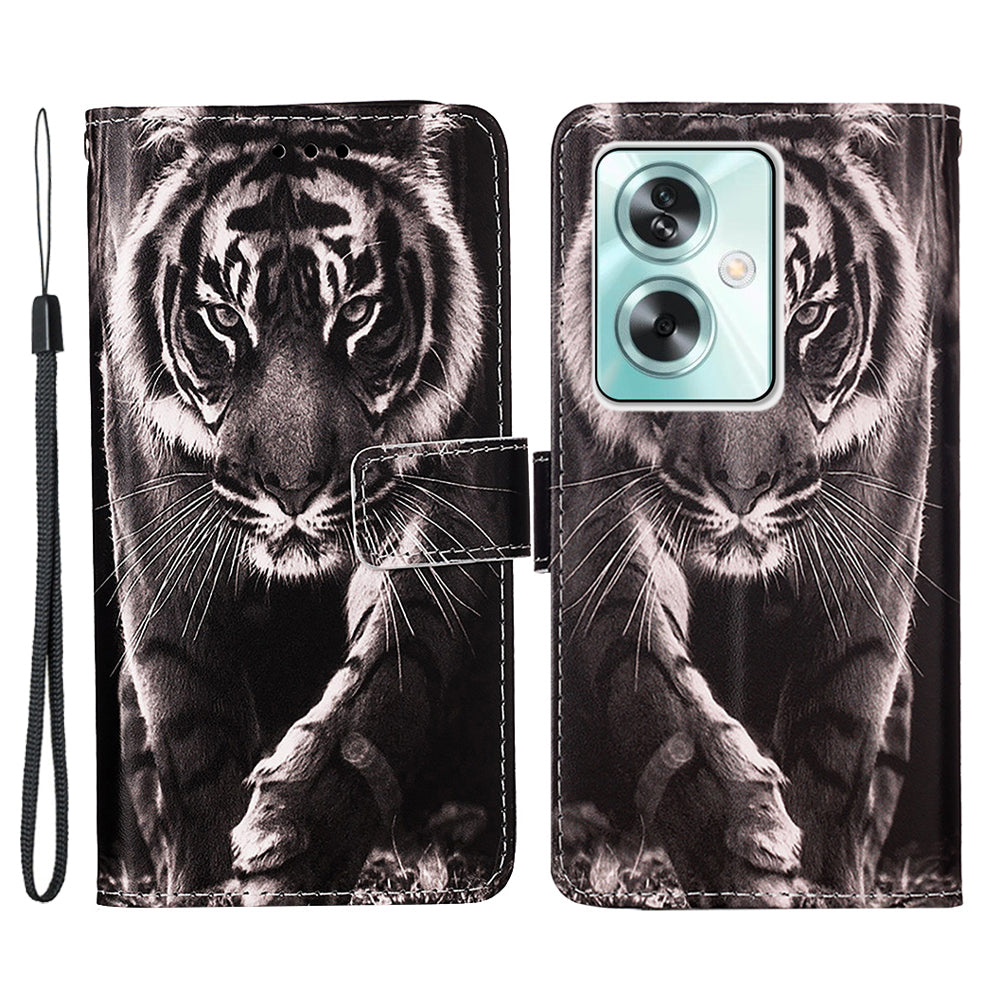 YB Pattern Printing Leather Series-4 for Oppo A79 5G / A2 5G Case Leather Wallet Flip Cover