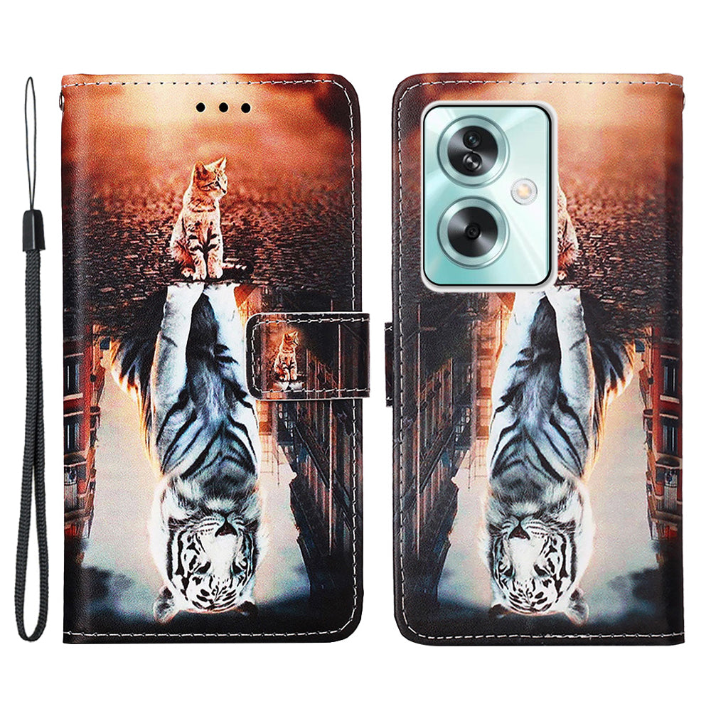 YB Pattern Printing Leather Series-4 for Oppo A79 5G / A2 5G Case Leather Wallet Flip Cover