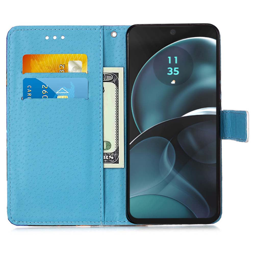 YB Pattern Printing Leather Series-4 for Motorola Moto G34 5G Case Leather Wallet Flip Cover