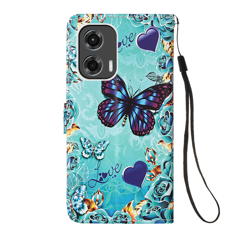 YB Pattern Printing Leather Series-4 for Motorola Moto G Stylus 5G (2024) Case Folio Wallet Phone Cover