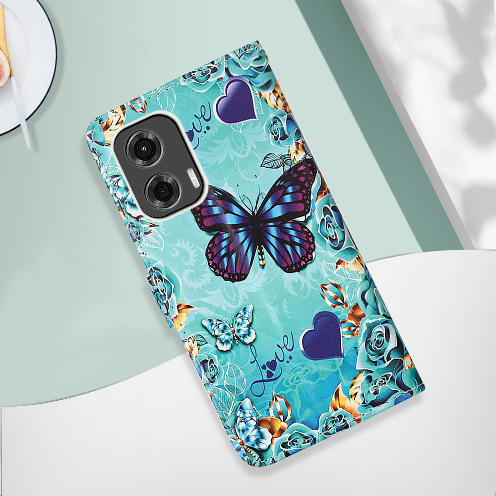 YB Pattern Printing Leather Series-4 for Motorola Moto G Stylus 5G (2024) Case Folio Wallet Phone Cover