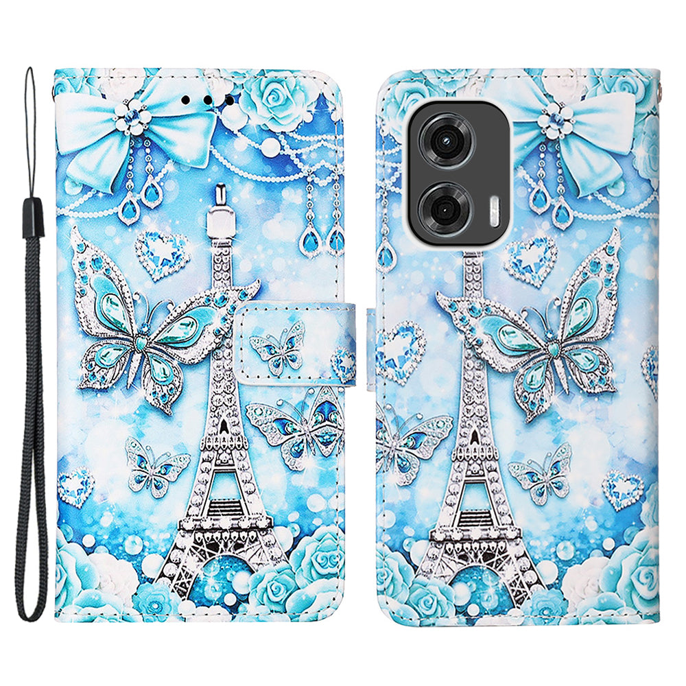 YB Pattern Printing Leather Series-4 for Motorola Moto G Stylus 5G (2024) Case Folio Wallet Phone Cover