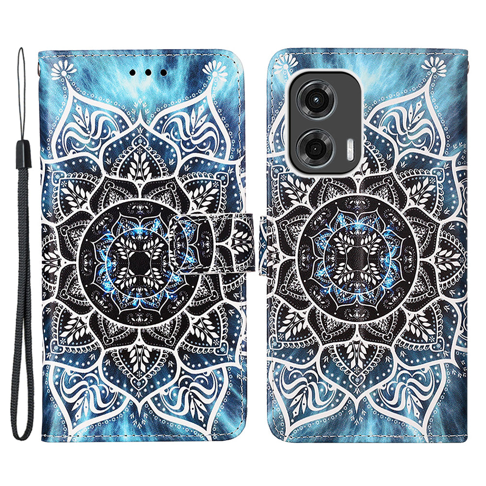 YB Pattern Printing Leather Series-4 for Motorola Moto G Stylus 5G (2024) Case Folio Wallet Phone Cover