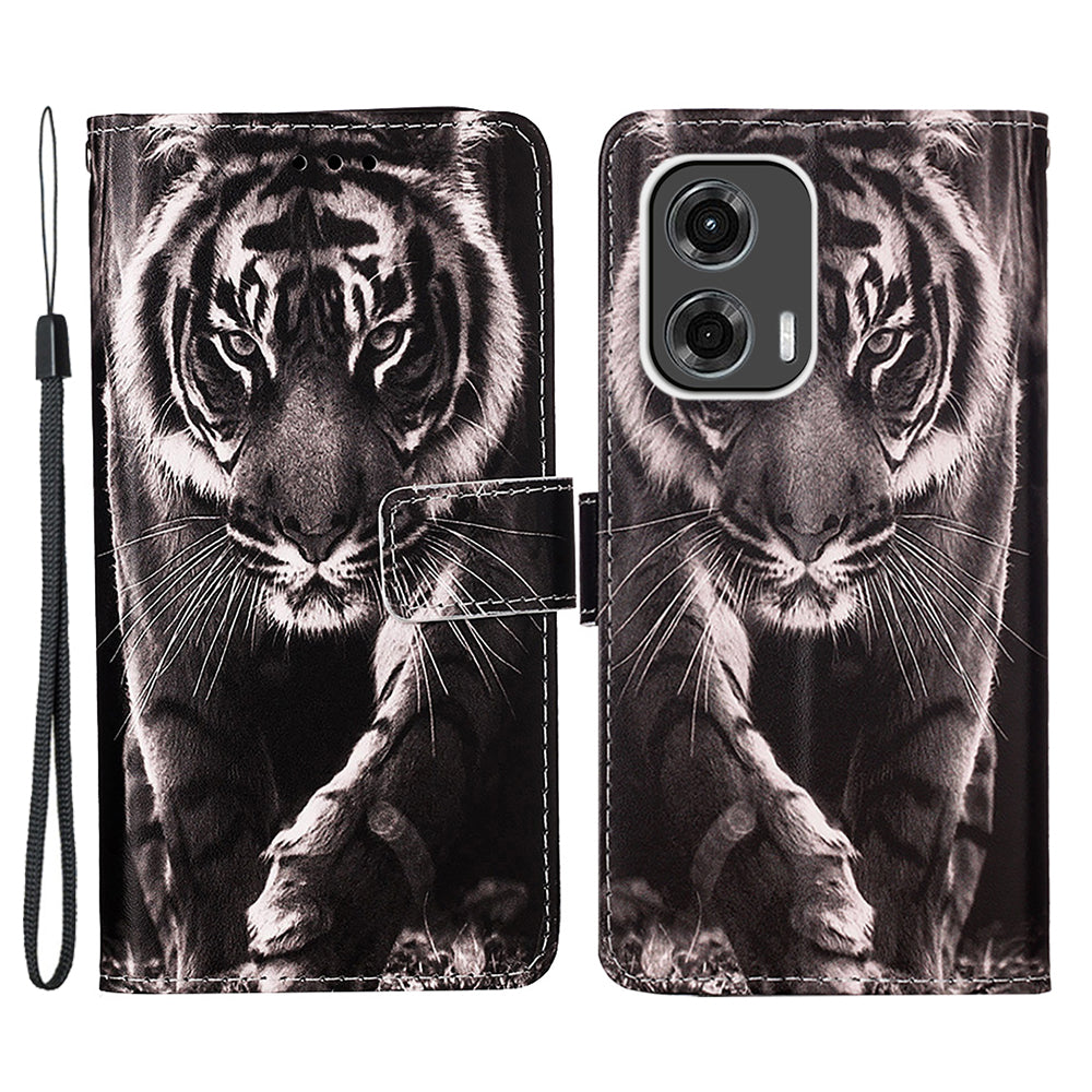 YB Pattern Printing Leather Series-4 for Motorola Moto G Stylus 5G (2024) Case Folio Wallet Phone Cover