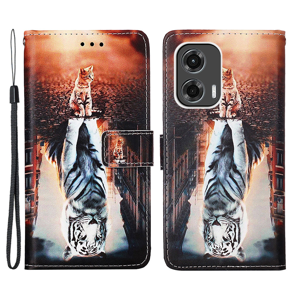 YB Pattern Printing Leather Series-4 for Motorola Moto G Stylus 5G (2024) Case Folio Wallet Phone Cover