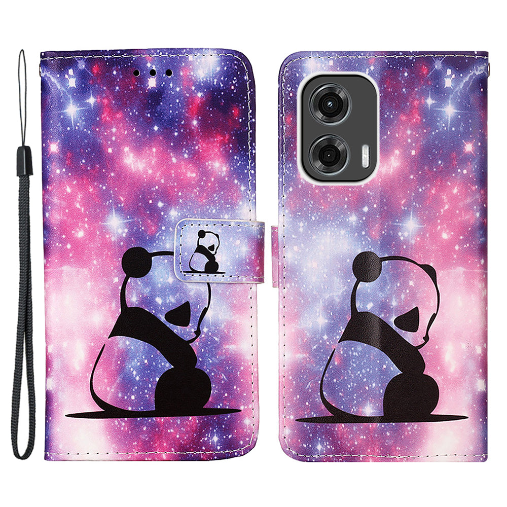 YB Pattern Printing Leather Series-4 for Motorola Moto G Stylus 5G (2024) Case Folio Wallet Phone Cover