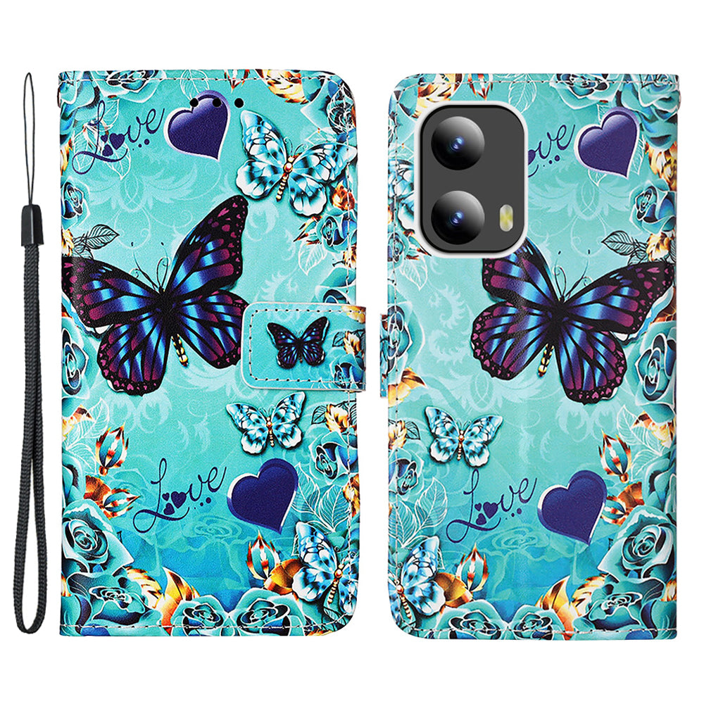 YB Pattern Printing Leather Series-4 for Motorola Moto G Play 5G (2024) / Moto G 5G (2024) Case Stand Feature Flip Cover