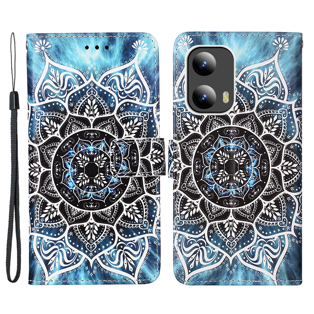 YB Pattern Printing Leather Series-4 for Motorola Moto G Play 5G (2024) / Moto G 5G (2024) Case Stand Feature Flip Cover