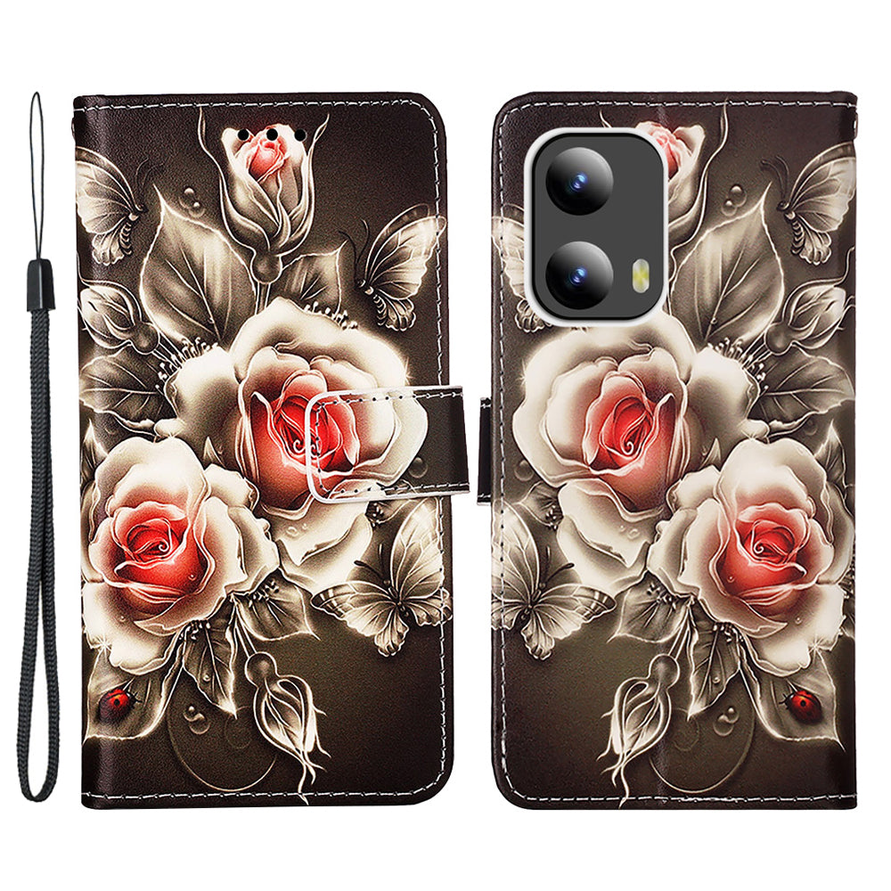 YB Pattern Printing Leather Series-4 for Motorola Moto G Play 5G (2024) / Moto G 5G (2024) Case Stand Feature Flip Cover