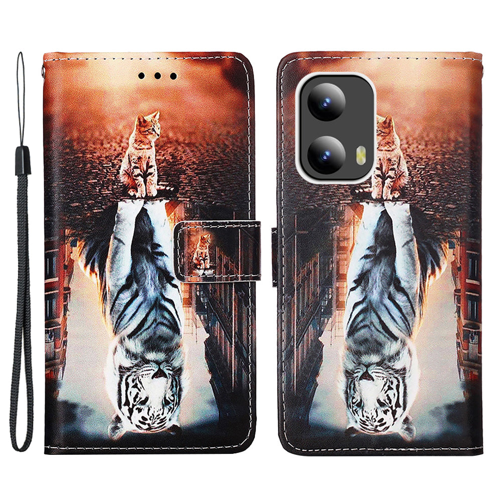 YB Pattern Printing Leather Series-4 for Motorola Moto G Play 5G (2024) / Moto G 5G (2024) Case Stand Feature Flip Cover