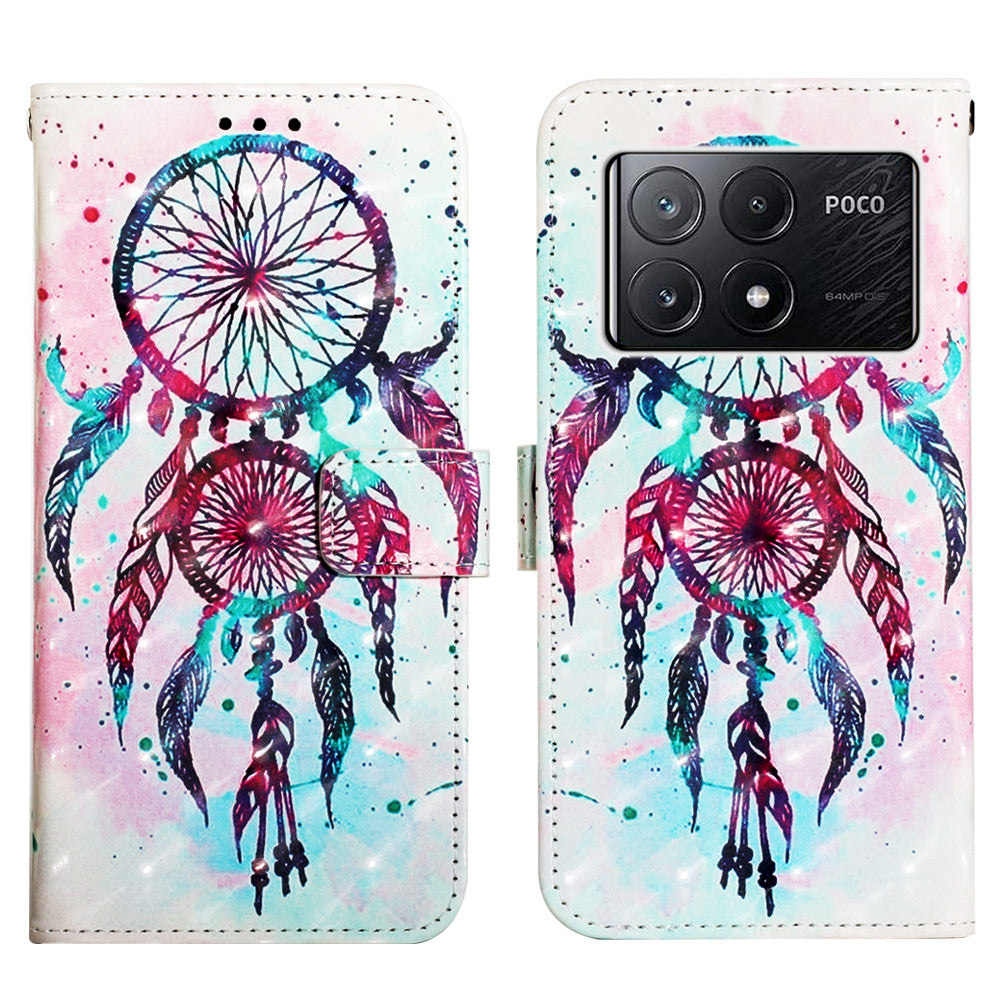 YB Pattern Printing Leather Series-2 For Xiaomi Poco X6 Pro 5G / Redmi K70E 5G Case Flip Phone Cover