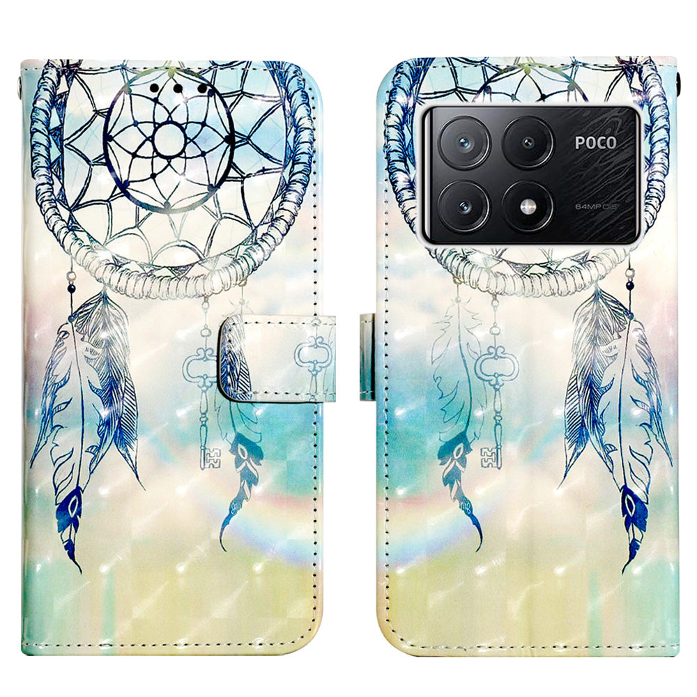 YB Pattern Printing Leather Series-2 For Xiaomi Poco X6 Pro 5G / Redmi K70E 5G Case Flip Phone Cover