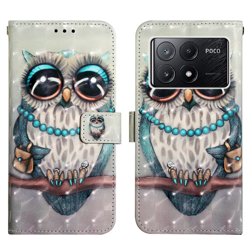 YB Pattern Printing Leather Series-2 For Xiaomi Poco X6 Pro 5G / Redmi K70E 5G Case Flip Phone Cover