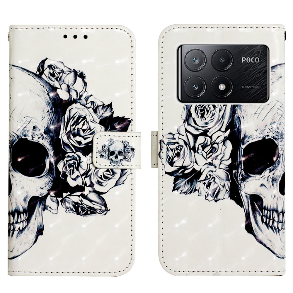YB Pattern Printing Leather Series-2 For Xiaomi Poco X6 Pro 5G / Redmi K70E 5G Case Flip Phone Cover