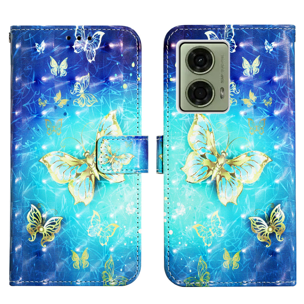 YB Pattern Printing Leather Series-2 For Motorola Moto G04 4G / G24 4G Case Folio Stand Shell Phone Cover
