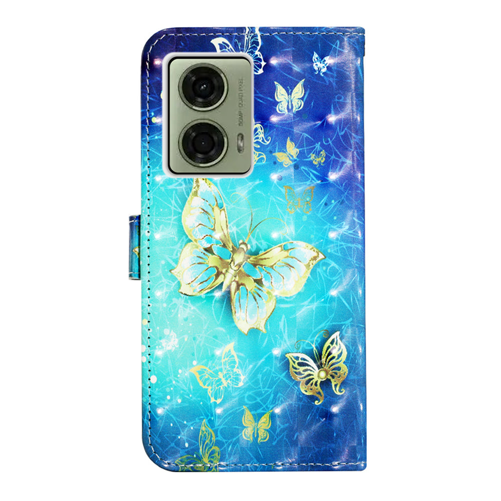 YB Pattern Printing Leather Series-2 For Motorola Moto G04 4G / G24 4G Case Folio Stand Shell Phone Cover