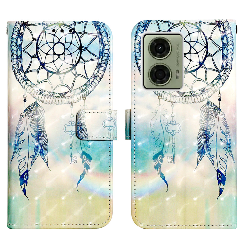 YB Pattern Printing Leather Series-2 For Motorola Moto G04 4G / G24 4G Case Folio Stand Shell Phone Cover