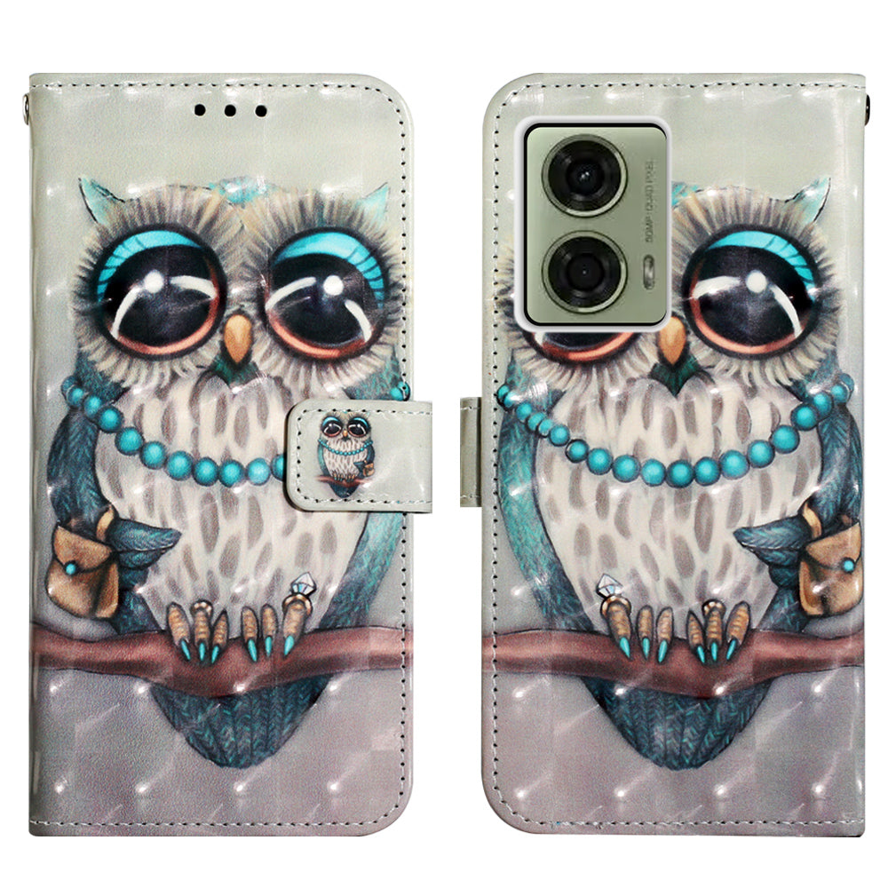 YB Pattern Printing Leather Series-2 For Motorola Moto G04 4G / G24 4G Case Folio Stand Shell Phone Cover