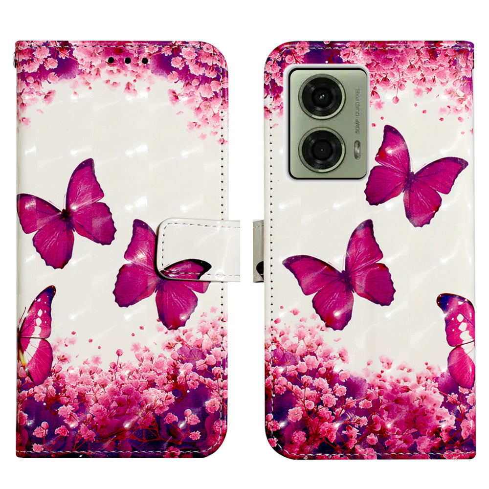 YB Pattern Printing Leather Series-2 For Motorola Moto G04 4G / G24 4G Case Folio Stand Shell Phone Cover