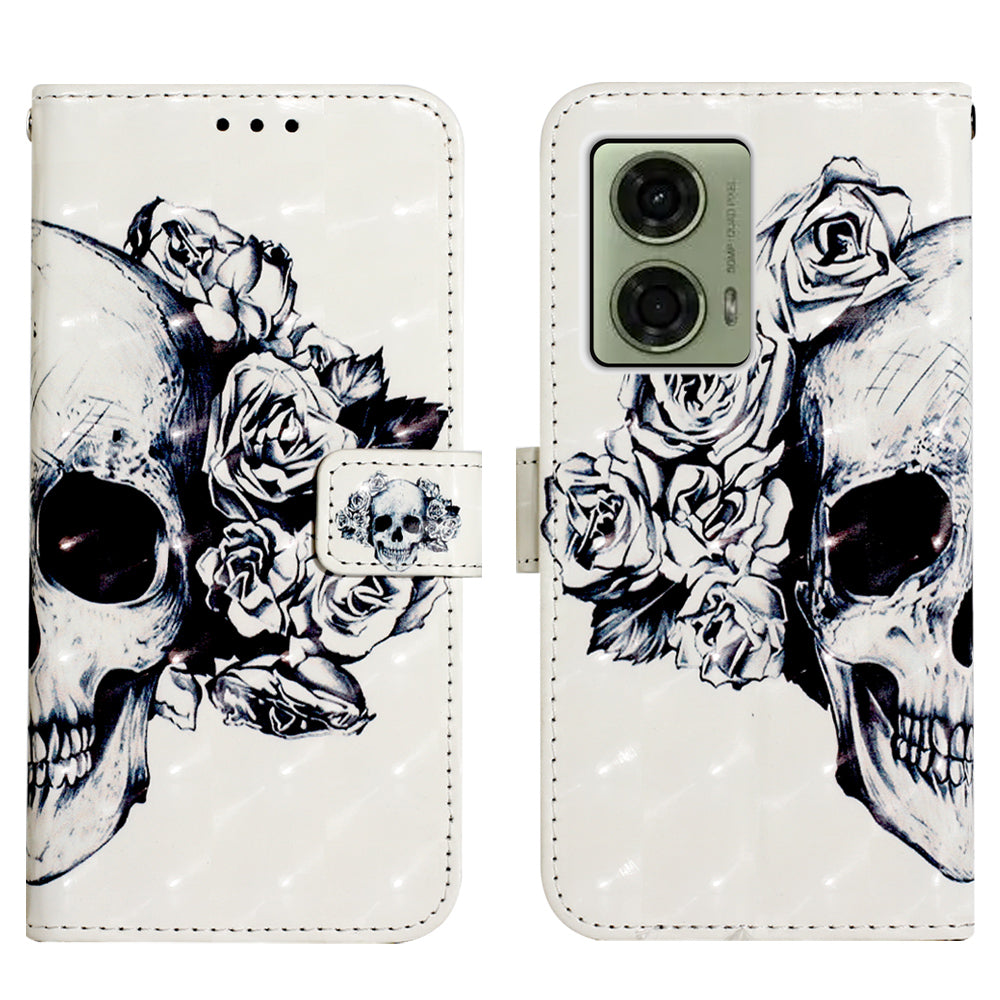 YB Pattern Printing Leather Series-2 For Motorola Moto G04 4G / G24 4G Case Folio Stand Shell Phone Cover