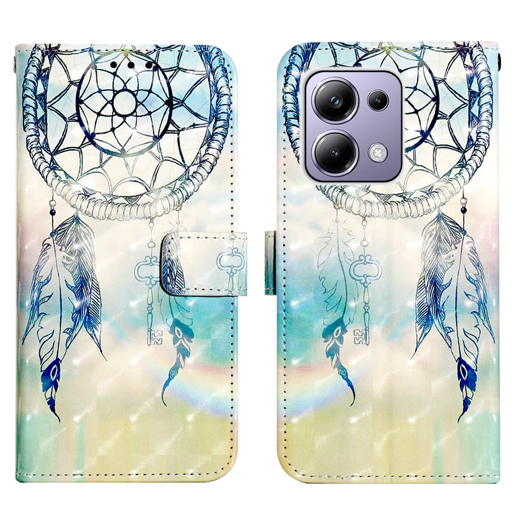 YB Pattern Printing Leather Series-2 For Xiaomi Redmi Note 13 Pro 4G / Poco M6 Pro 4G Case Leather Phone Cover