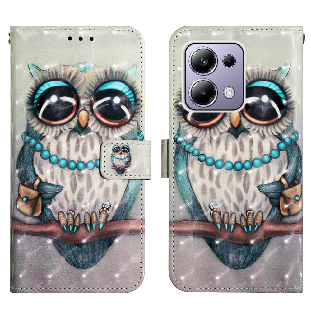 YB Pattern Printing Leather Series-2 For Xiaomi Redmi Note 13 Pro 4G / Poco M6 Pro 4G Case Leather Phone Cover