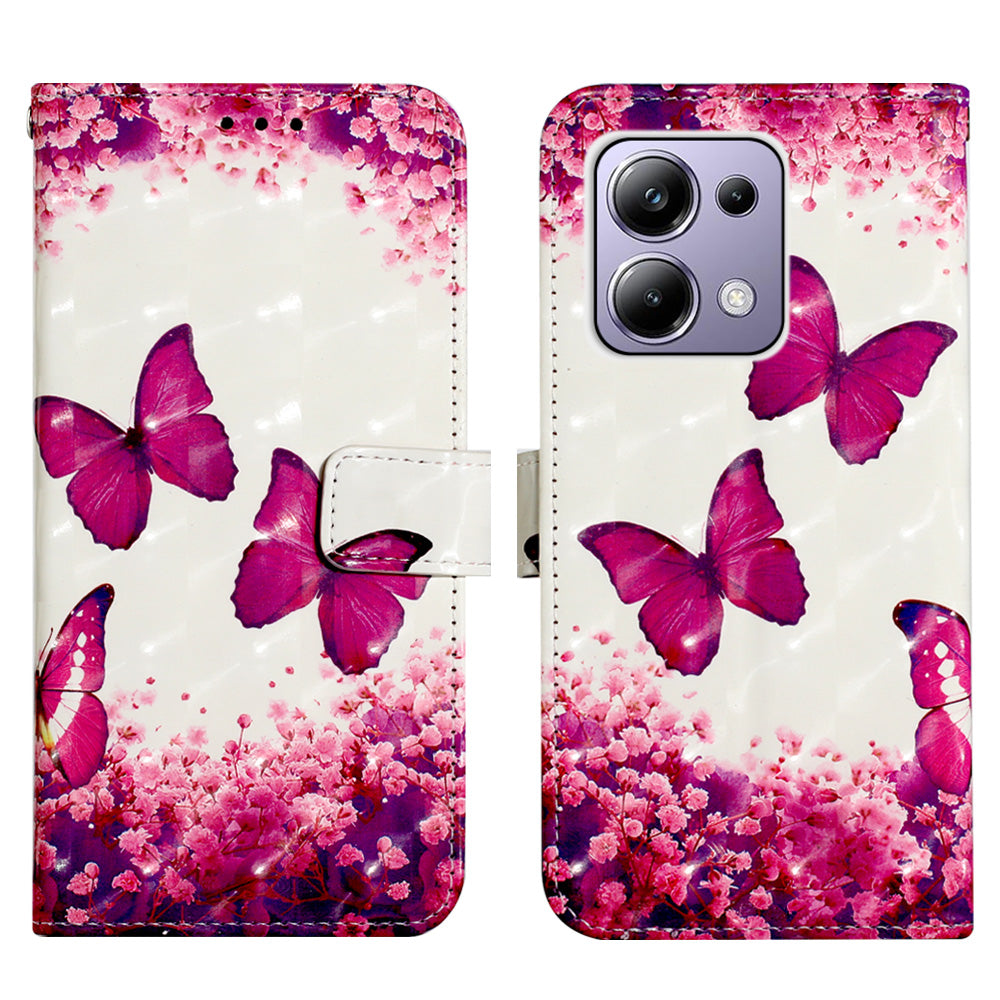 YB Pattern Printing Leather Series-2 For Xiaomi Redmi Note 13 Pro 4G / Poco M6 Pro 4G Case Leather Phone Cover