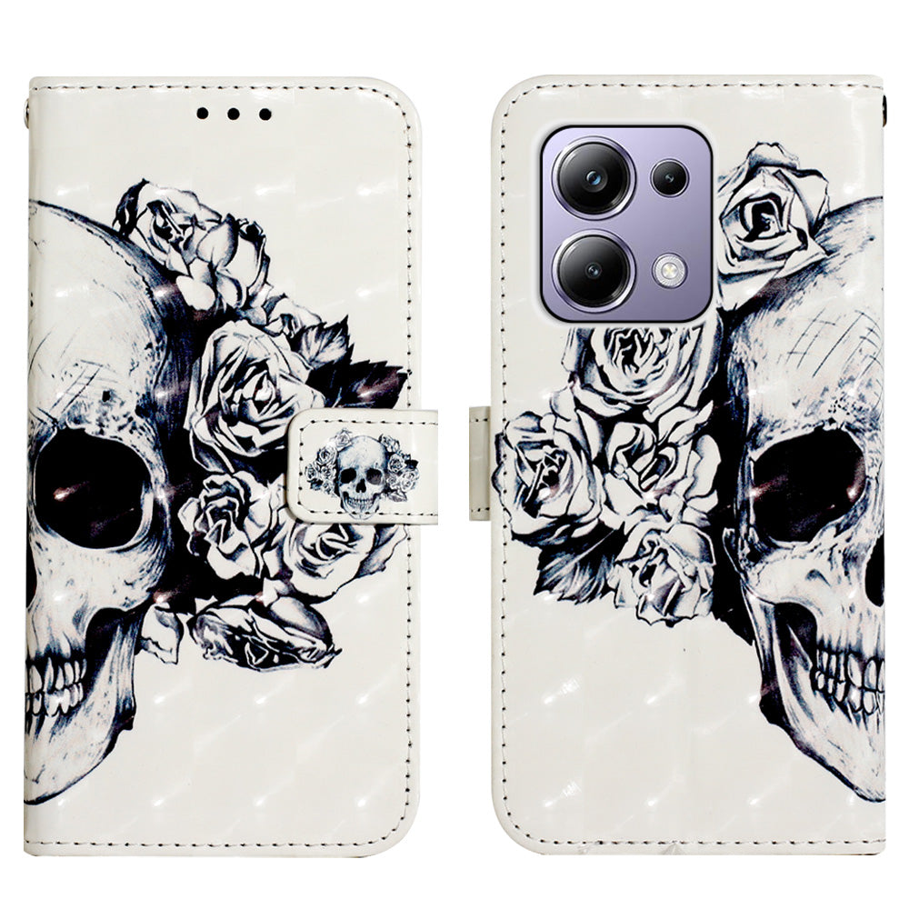 YB Pattern Printing Leather Series-2 For Xiaomi Redmi Note 13 Pro 4G / Poco M6 Pro 4G Case Leather Phone Cover