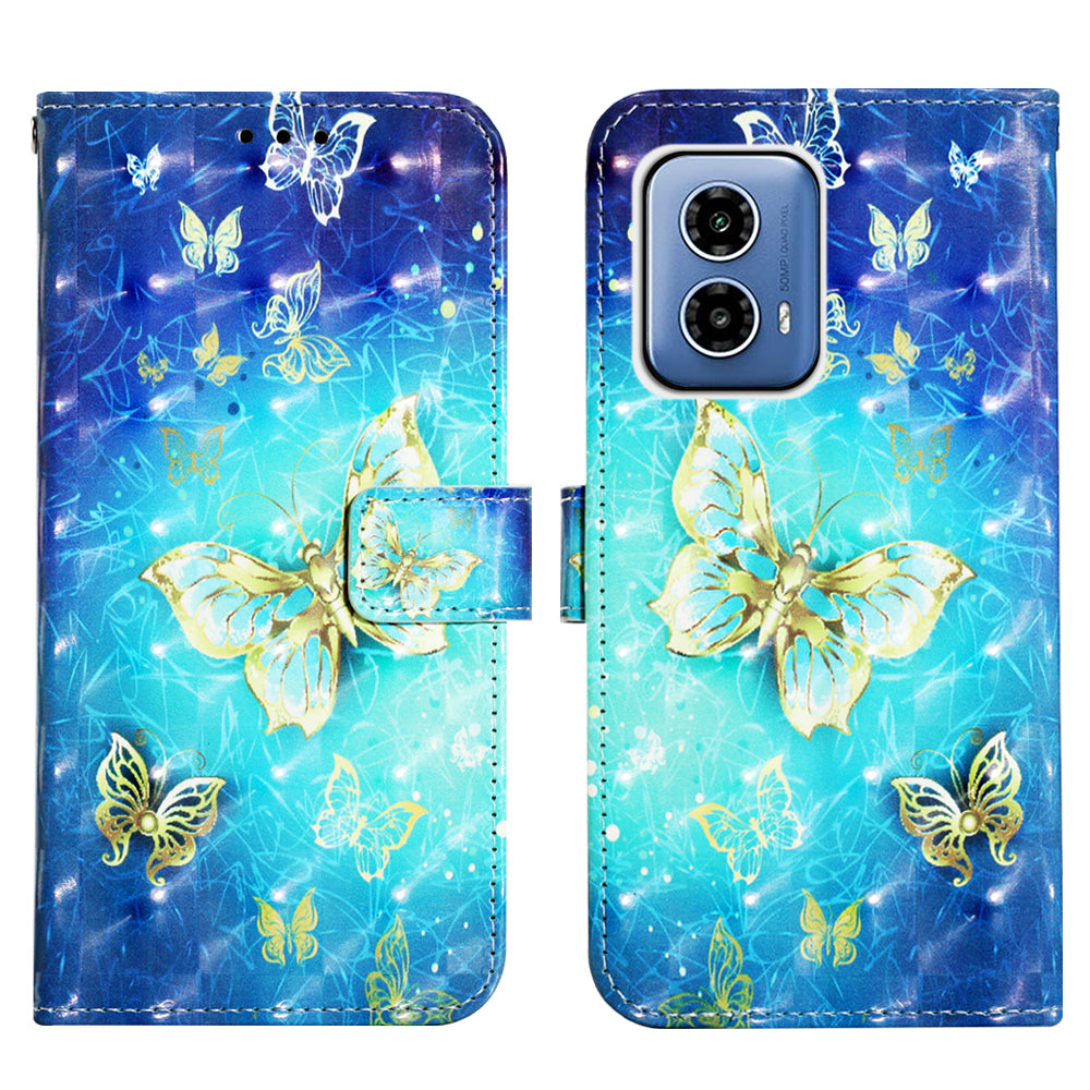 YB Pattern Printing Leather Series-2 For Motorola Moto G34 5G Shockproof Case Leather Phone Cover