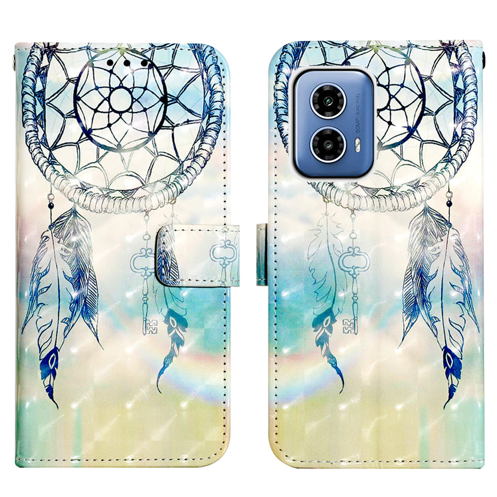 YB Pattern Printing Leather Series-2 For Motorola Moto G34 5G Shockproof Case Leather Phone Cover